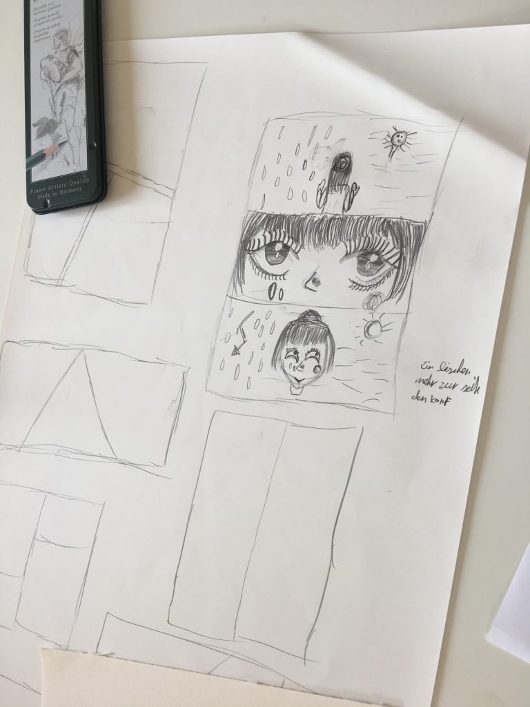 Manga Storyboard Panel erfinden Unterricht